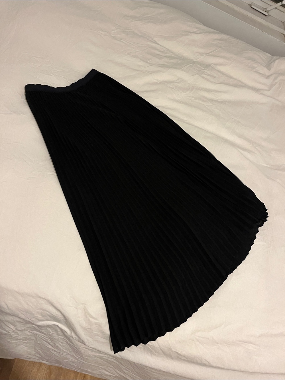 Babaton Black Pleated Maxi Skirt